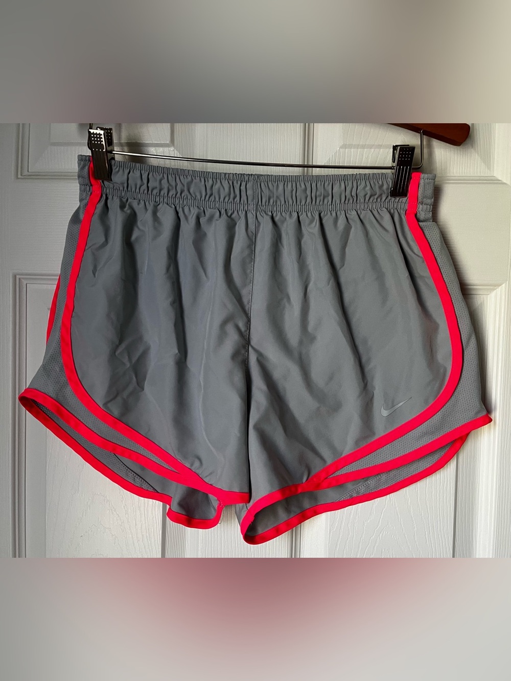 Nike Dri-Fit Gray Athletic Shorts with Neon Pink Trim